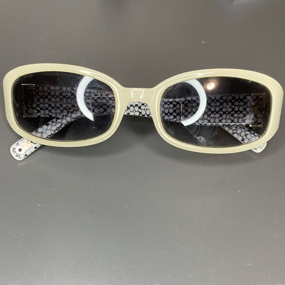 Coach cream & white small sunglasses